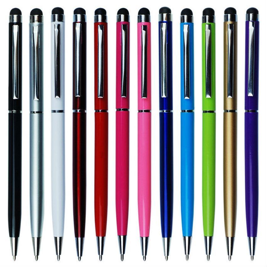 Universal 2 in 1 Capacitive Touch Screen Stylus pen with Ball Point Pen for Iphone Tablet PC Samsung 1000pcs