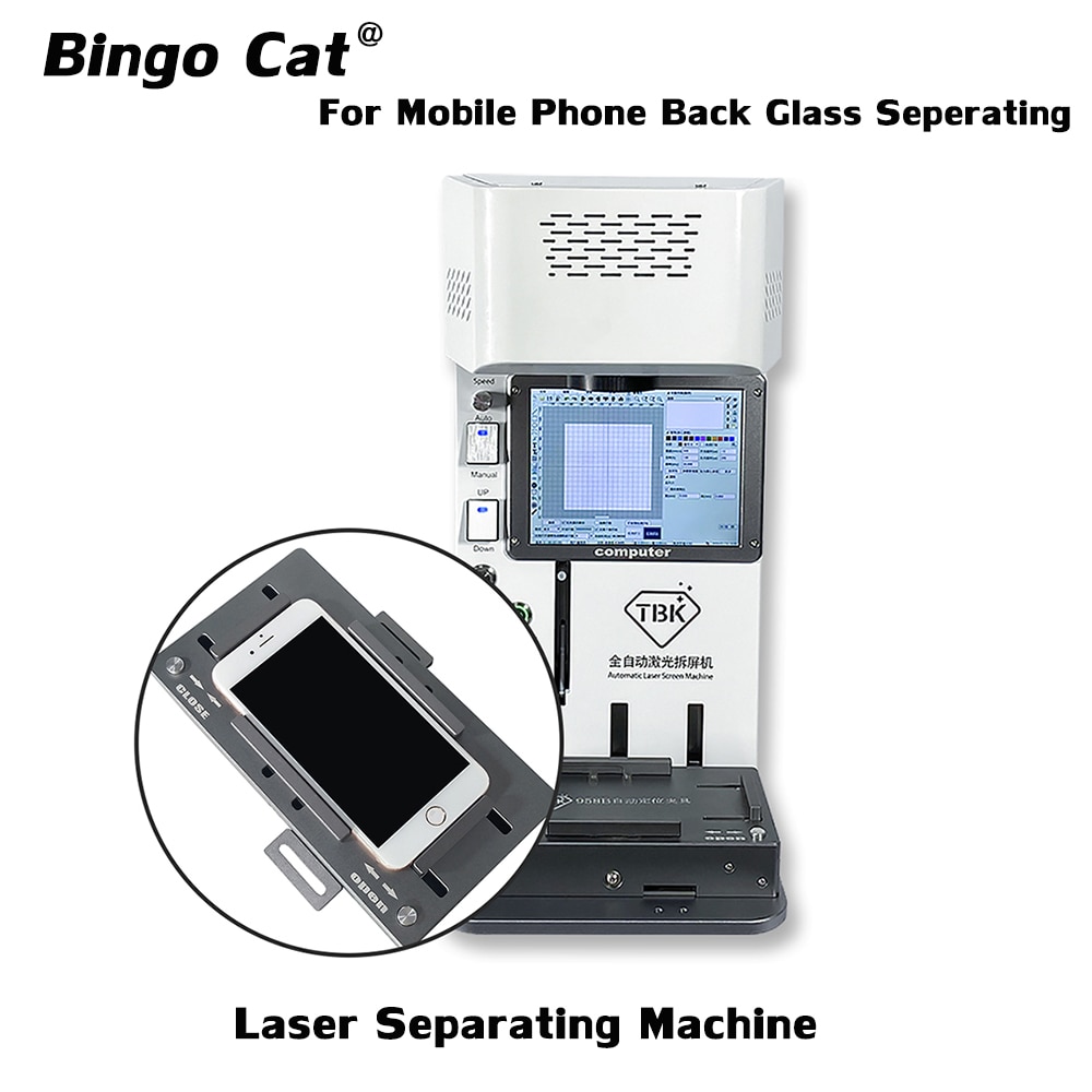 TBK 958B Laser Separating Machine For IPhone X XS 11 pro max Back Glass Remover Logo Marking Engraving Frame Cutting Separator