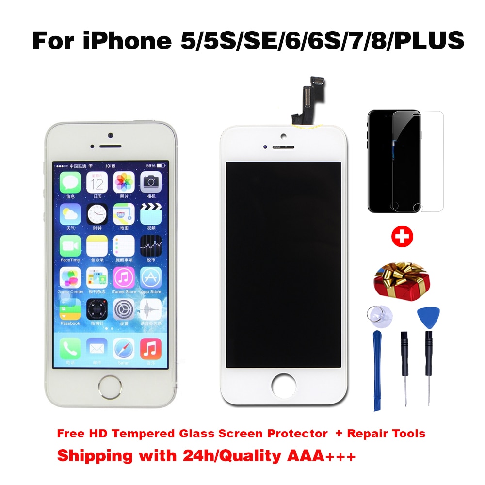 LCD display on the iPhone6 6s 7 8 6SPlus 3D Touch Screen Replacement For iPhone 7 plus 5 5S SE Grade AAA+++No Dead Pixel+tools