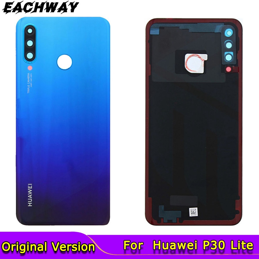 Originlal Back Glass For Huawei P30 Lite Battery Cover Rear Door Housing Case +Camera Lens Huawei Nova 4e P30 Lite Battery Cover