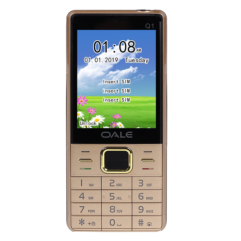 2.8" Screen Three SIM Russian Keyboard GSM Camera MP3 Video Player Recorder Torch Cheap China Cell Phones