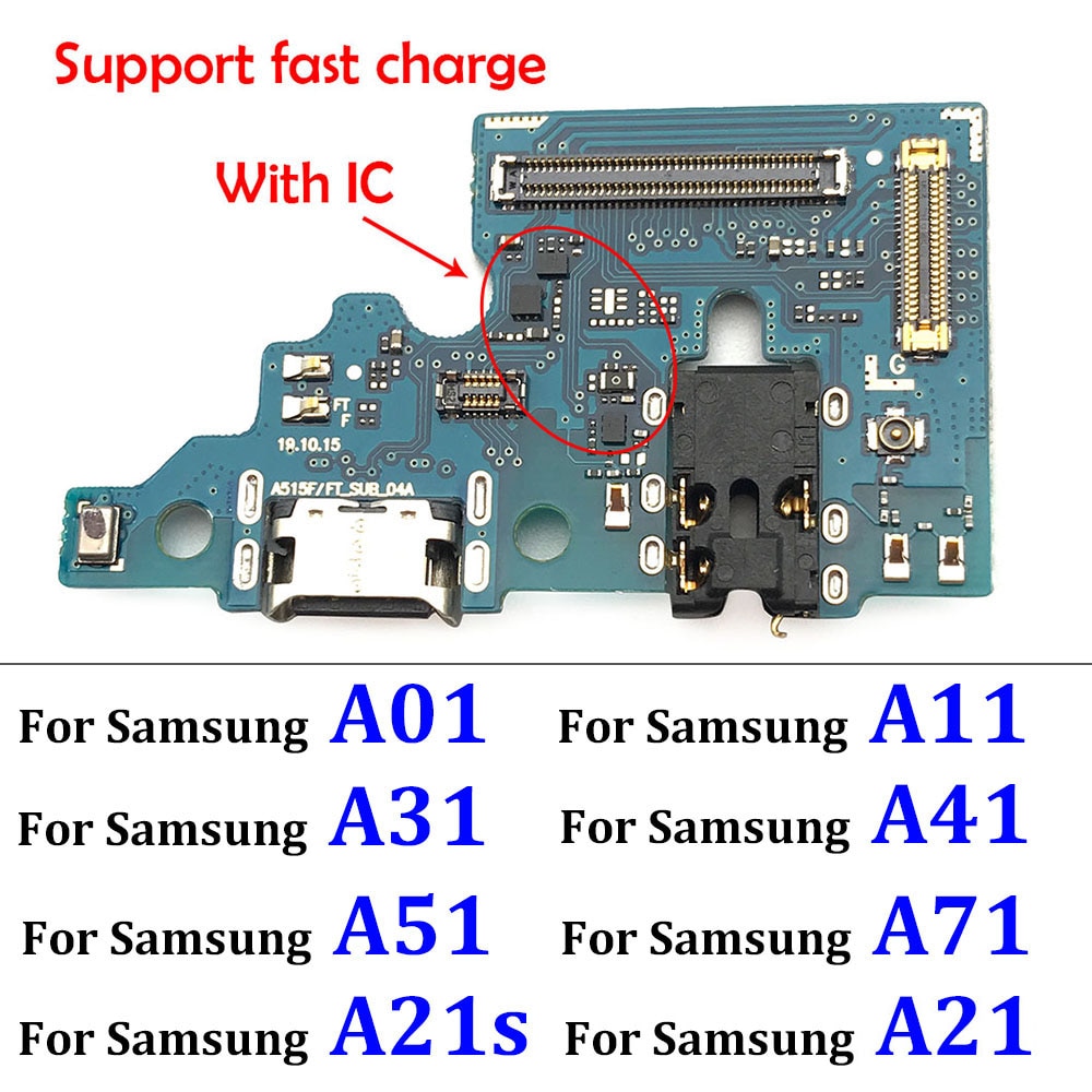 USB Charging Port Charger Board Flex For Samsung A51 A11 A01 A21s A31 A41 A71 A21 A70s A10s A20s A30s A50s Charging Connector