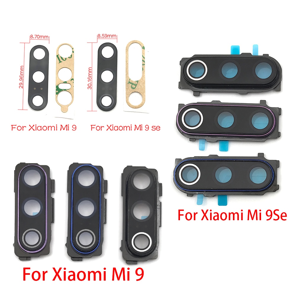 Rear Camera Glass Lens Cover With Frame Holder with Sticker Replacement Spare Parts For Xiaomi Mi9 Mi 9 Se Mi 11