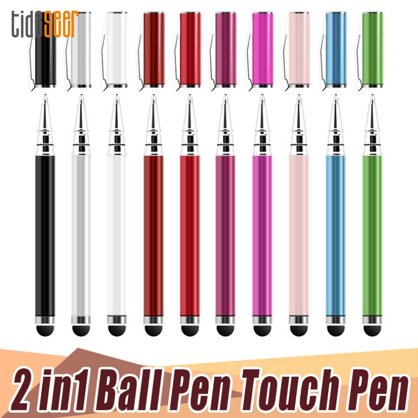 5000pcs Universal Multi-function 2 in 1 Capacitive Stylus Touch Screen Pen with Ball Point Pens For iPad for iPhone Huawei