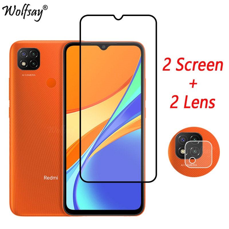 Full Cover Tempered Glass For Xiaomi Redmi 9C Screen Protector For Redmi 9C 9A 9 8A 7A Camera Glass For Redmi 9C Glass 6.53 inch