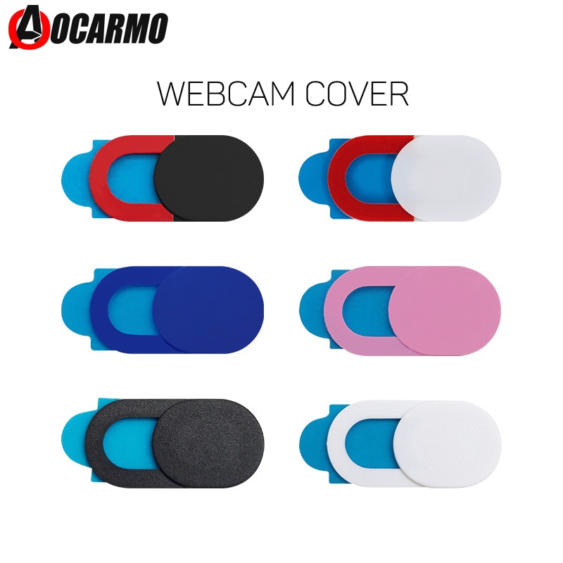 Aocarmo Privacy Protection Plastic Sliding Sheet Webcam Cover For iPhone For iPad Tablet Laptop Front Camera Cover With Sticker