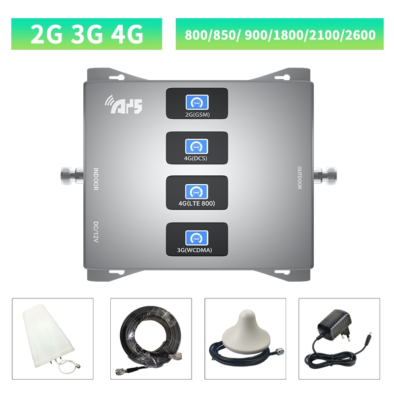 GSM Repeater 2G 3G 4G 800 850 900 1800 2100 2600 LTE Cellular Signal Amplifier 4G Cellular Amplifie Mobile DCS Signal Booster